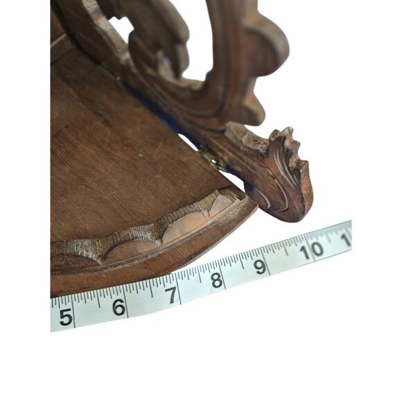 Vintage Corner Shelf Carved Wood Foldable Antique Germany Black Forest - Picture 7 of 9